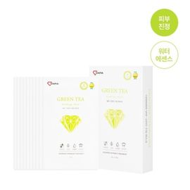 DIAPIA NALBA Green Tea Soothing Mask 10 Sheets Hydrating Calming Nourishing Brightening Sheet Pack _ Made in Korea